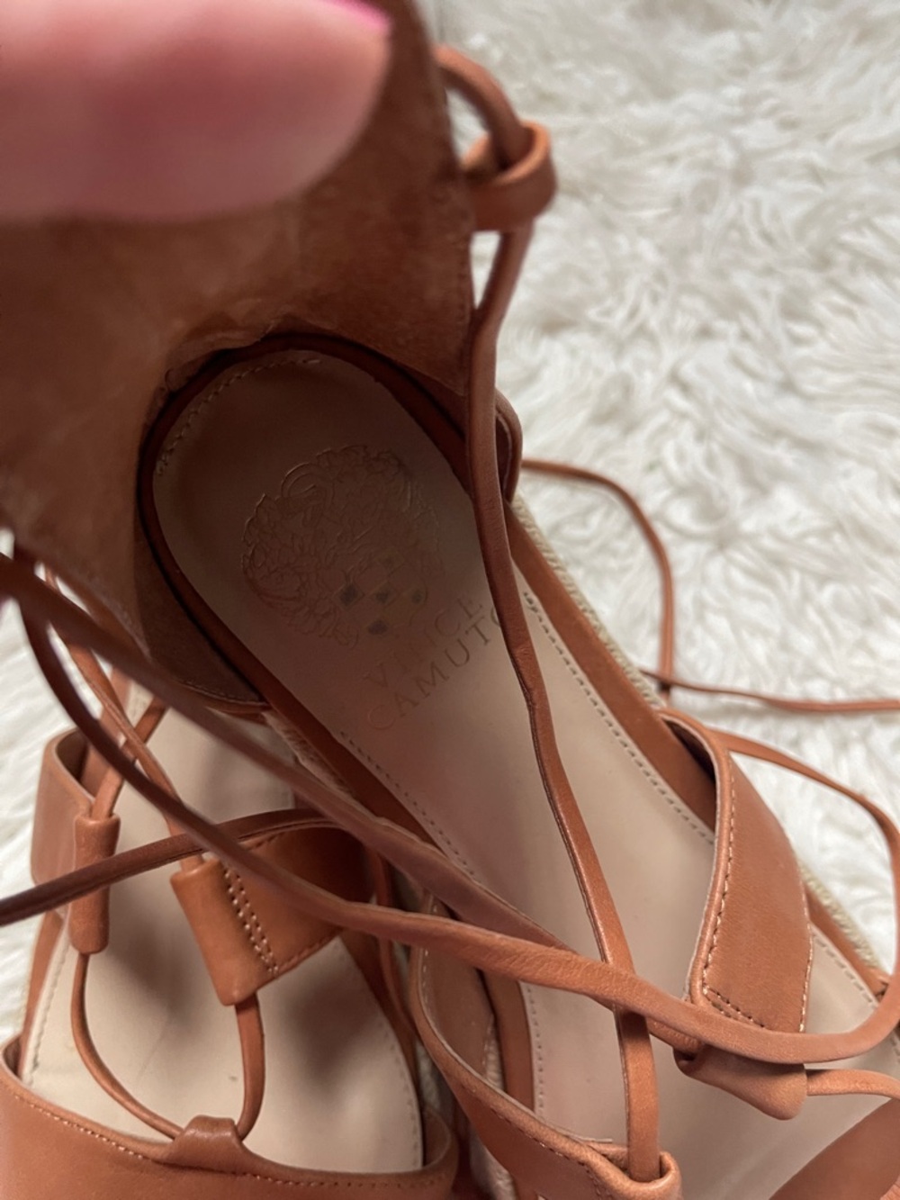 Vince Camuto Brown Lace-Up Espadrille Sandals - Picture 4 of 12